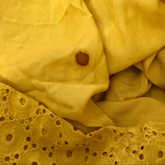 NWT ZARA Openwork Embroidery Eyelet Yellow Mini Shift Dress Women’s Small - Picture 12 of 12